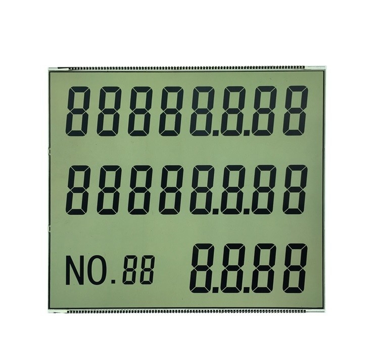 Custom LCD Seven Segment Display Module TN-Gray Reflective Positive Mode With Mental Pins
