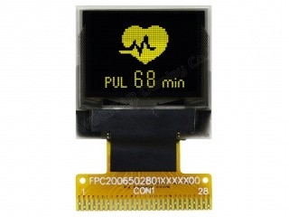 0.66 Inch 64x48 Dots PMOLED Screen Yellow I²C COG Graphic Monochrome Mini